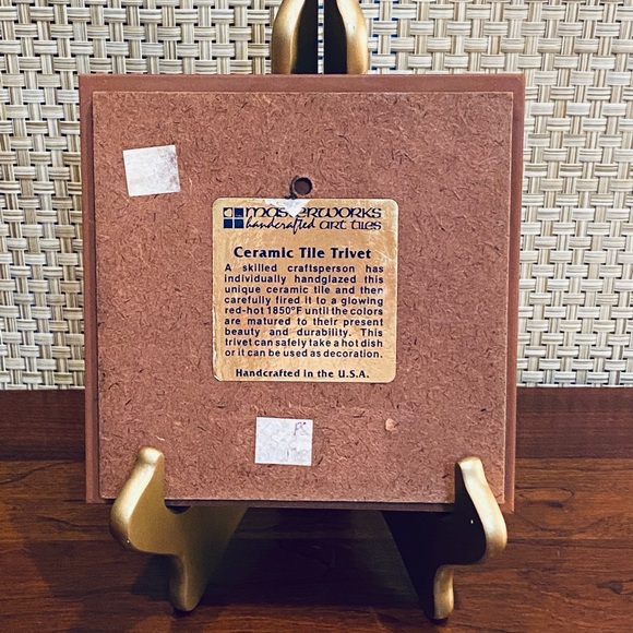 ๐HP๐VTG 1990s Masterworks Arts Ceramic Tile Moose Trivet - Picture 3 of 4